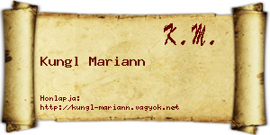 Kungl Mariann névjegykártya