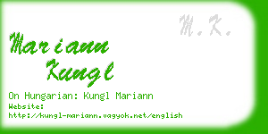 mariann kungl business card